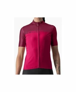 CASTELLI Maillot Vélo Manches Courtes Femme Velocissima - Rouge Bordeau 2023