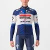 Castelli SOUDAL QUICK-STEP Maillot Manches Longues Thermique Vélo Homme Dark Blue / White 2023