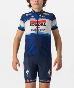 Castelli SOUDAL QUICK-STEP Maillot Vélo Enfant Kid Dark Blue / White 2023